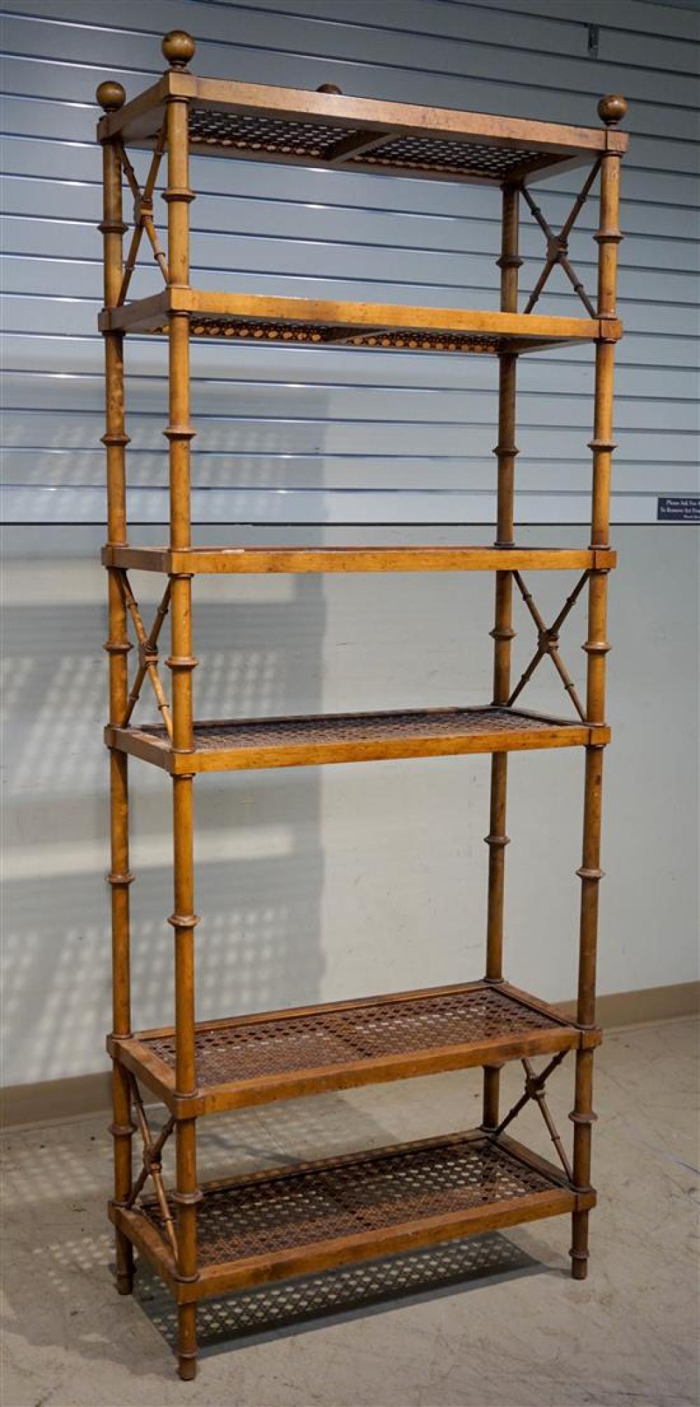 REGENCY STYLE FRUITWOOD AND CANED