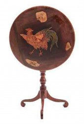 Regency style gamecock-inlaid