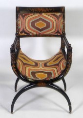 REGENCY STYLE GILT BLACK LACQU