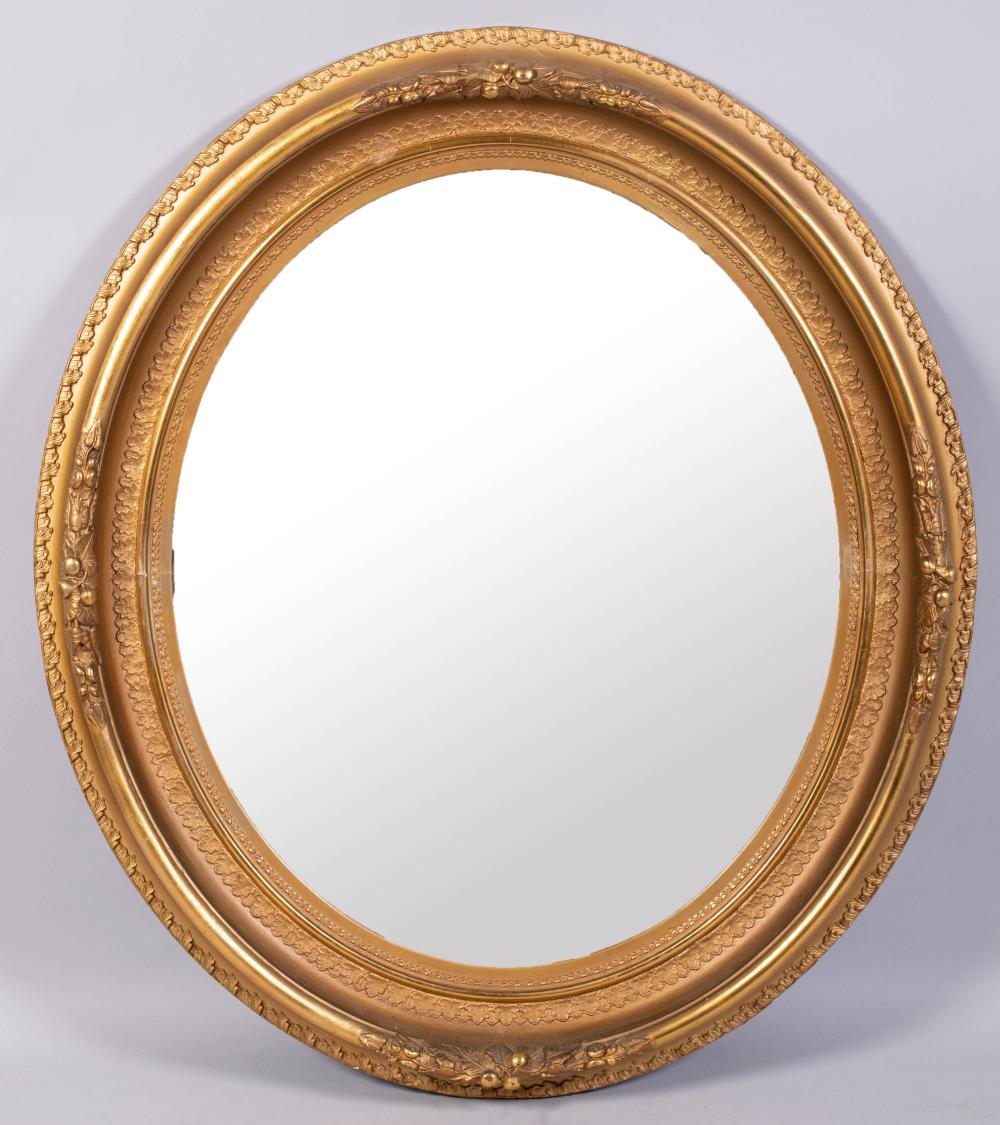 REGENCY STYLE GILT CONVEX MIRROR 39
