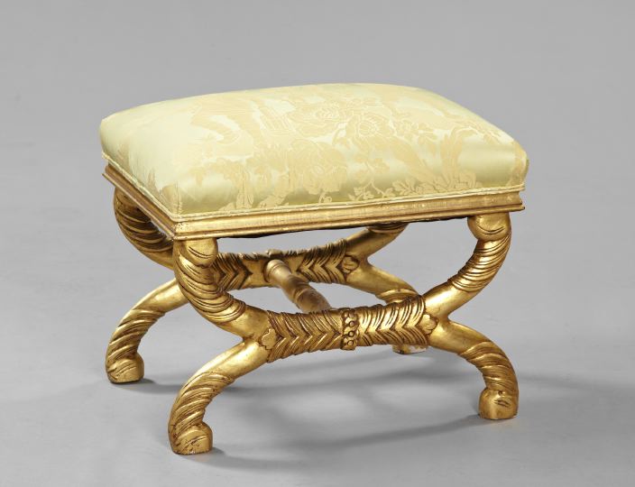 Regency-Style Giltwood Stool,  each