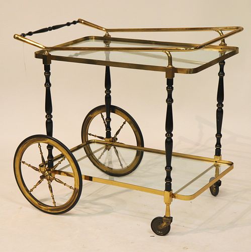 REGENCY STYLE GLASS & BRASS TEA