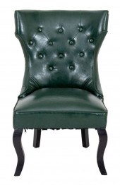 REGENCY STYLE GREEN LEATHER GA