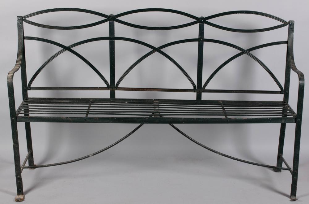 REGENCY STYLE GREEN PAINTED WROUGHT