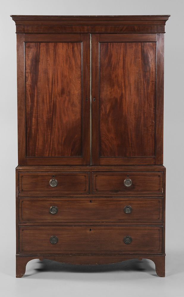 Regency Style Inlaid Mahogany Linen