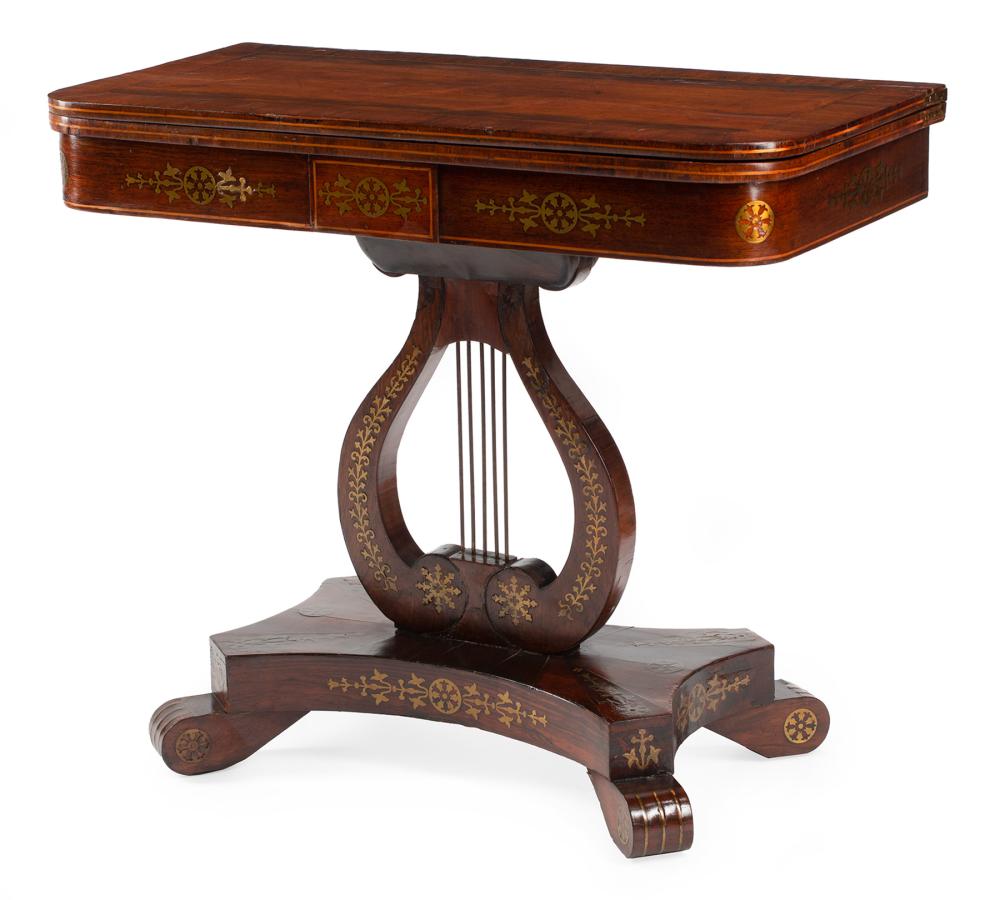 REGENCY-STYLE INLAID ROSEWOOD GAMES
