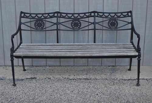 REGENCY STYLE IRON THREE SEAT