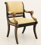 REGENCY STYLE LACQUERED ARMCHA