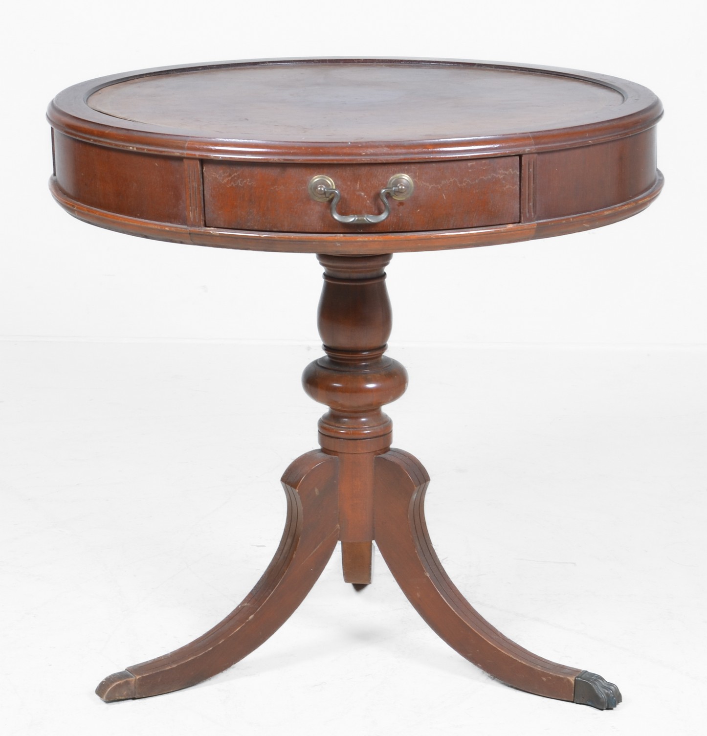 Regency style leather top drum