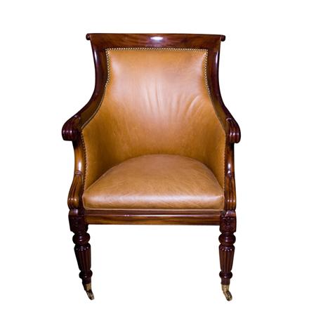Regency Style Leather Upholstered