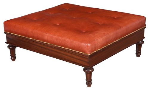 REGENCY STYLE LEATHER UPHOLSTERED
