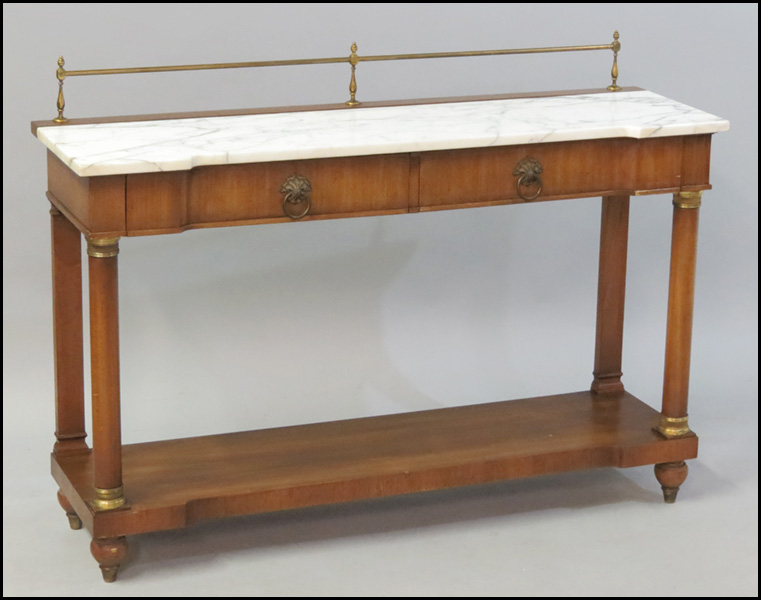 REGENCY STYLE MAHOGANY AND MARBLE