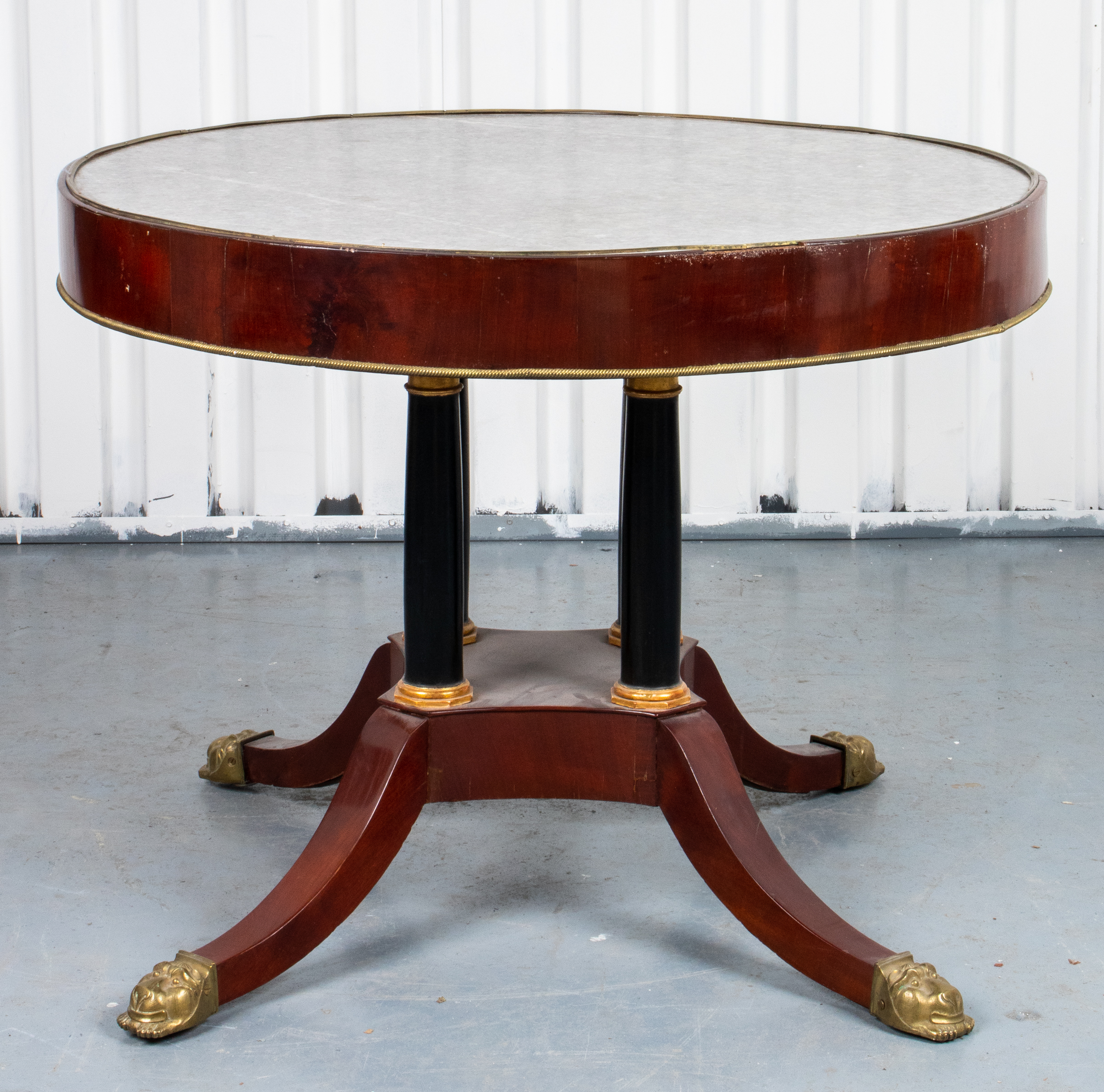 REGENCY STYLE MAHOGANY AND MARBLE