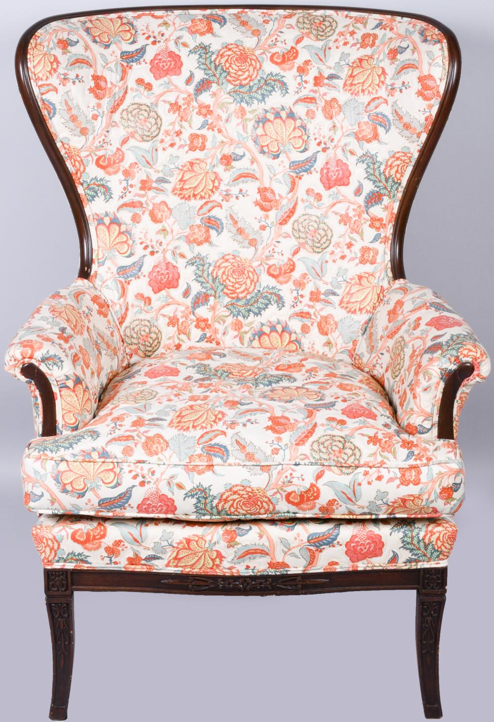 REGENCY STYLE MAHOGANY ARMCHAIR, 42