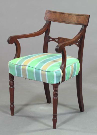 Regency-Style Mahogany Armchair, 