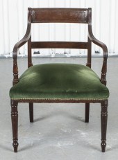 REGENCY STYLE MAHOGANY ARMCHAI