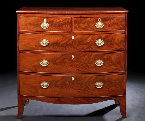 Regency-Style Mahogany Bowfront