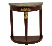 REGENCY STYLE MAHOGANY DEMILUN