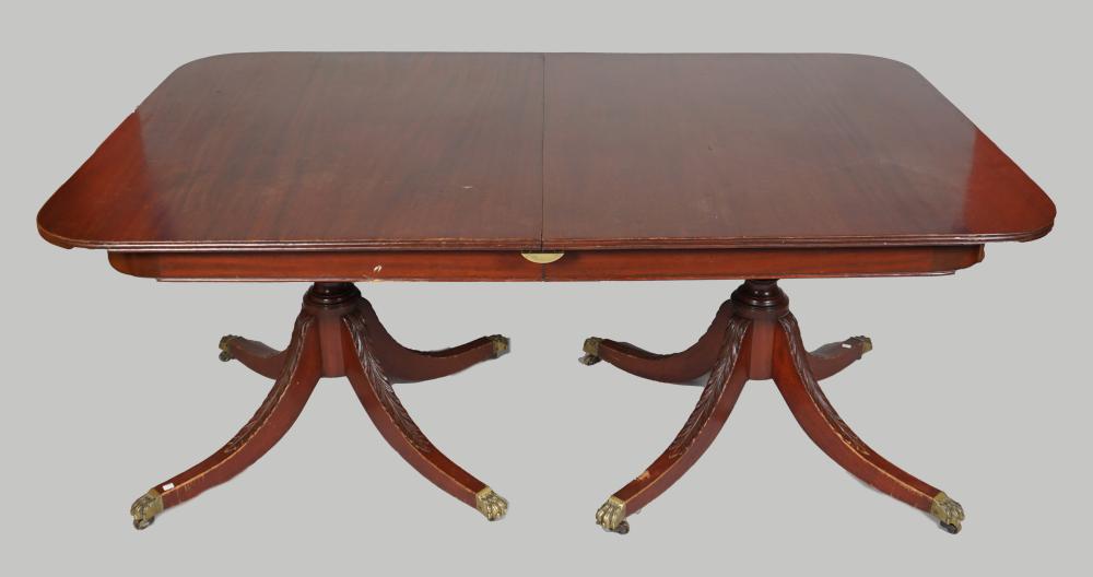 REGENCY STYLE MAHOGANY DINING TABLE