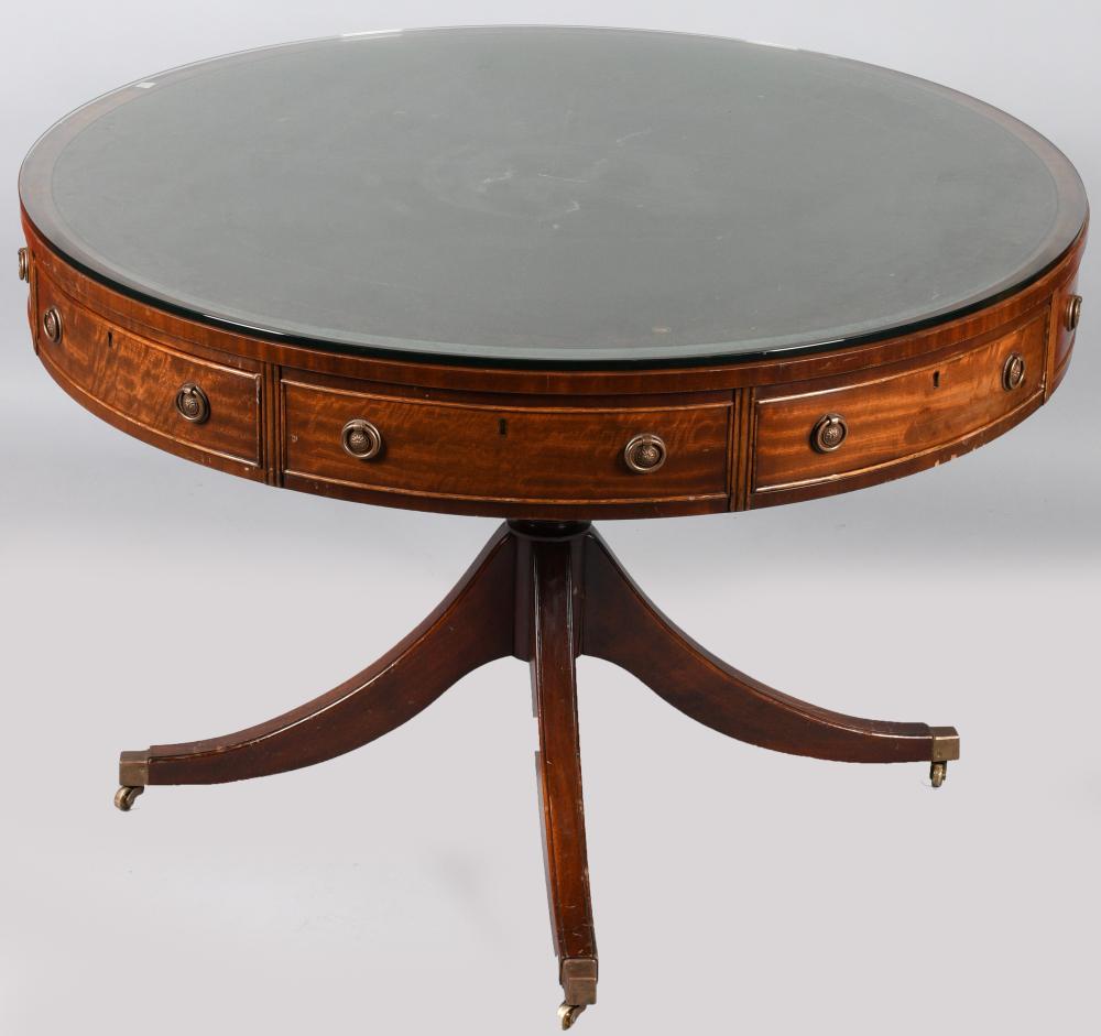 REGENCY STYLE MAHOGANY DRUM TABLE