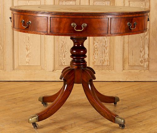 REGENCY STYLE MAHOGANY LEATHER
