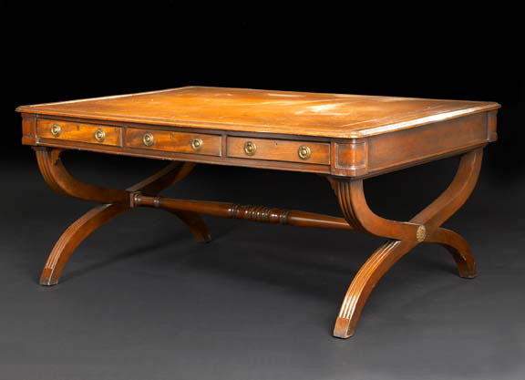 Regency-Style Mahogany Library