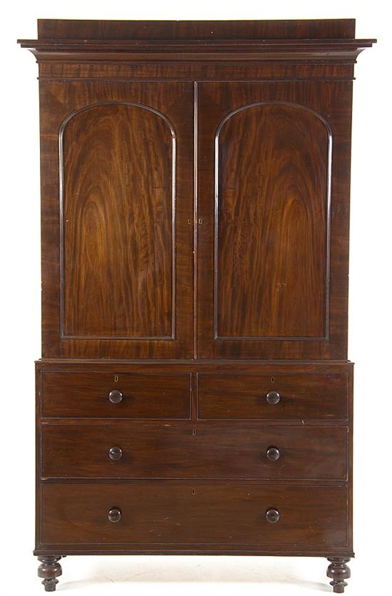 Regency style mahogany linen