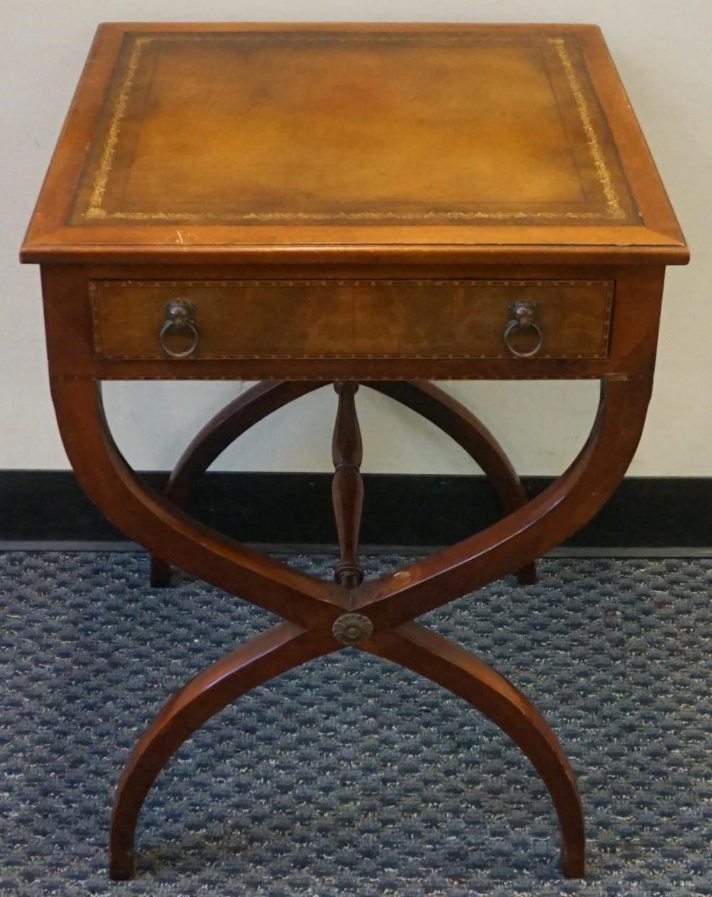 REGENCY STYLE MAHOGANY TOOLED BROWN