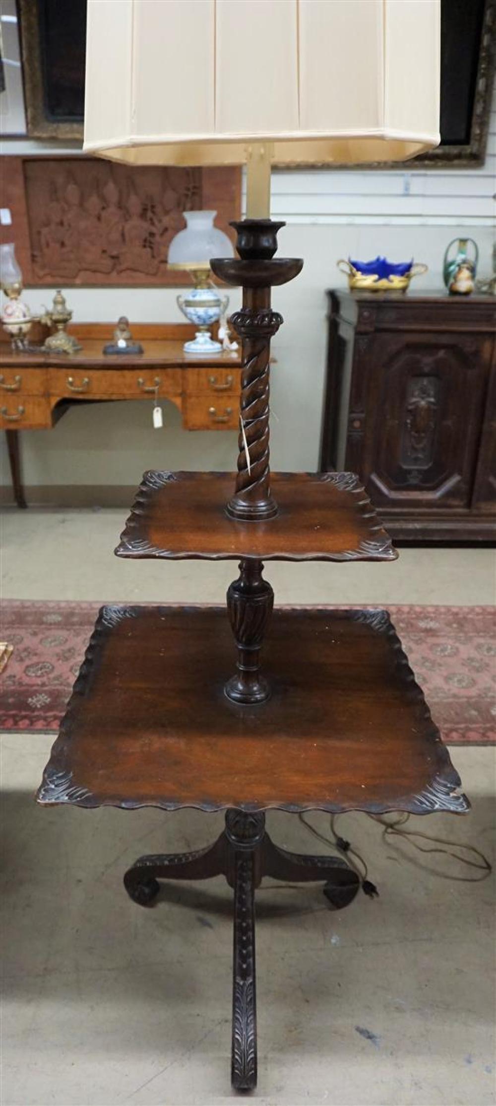 REGENCY STYLE MAHOGANY TWO-TIER