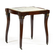 REGENCY STYLE MARBLE AND MAHOG