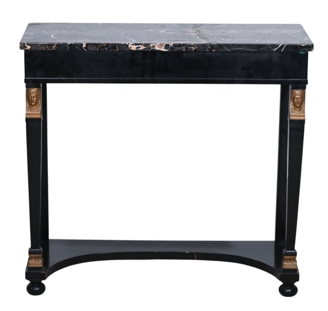 REGENCY STYLE MARBLE TOP HALL TABLE
