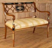 REGENCY STYLE OPEN ARM SETTEE