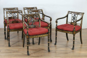REGENCY STYLE PARCEL-GILT & BL