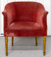 REGENCY STYLE RED VELVET UPHOL