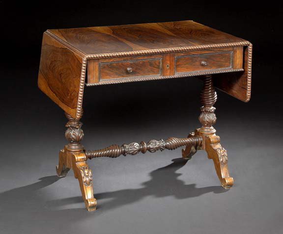 Regency-Style Rosewood Sofa Table,