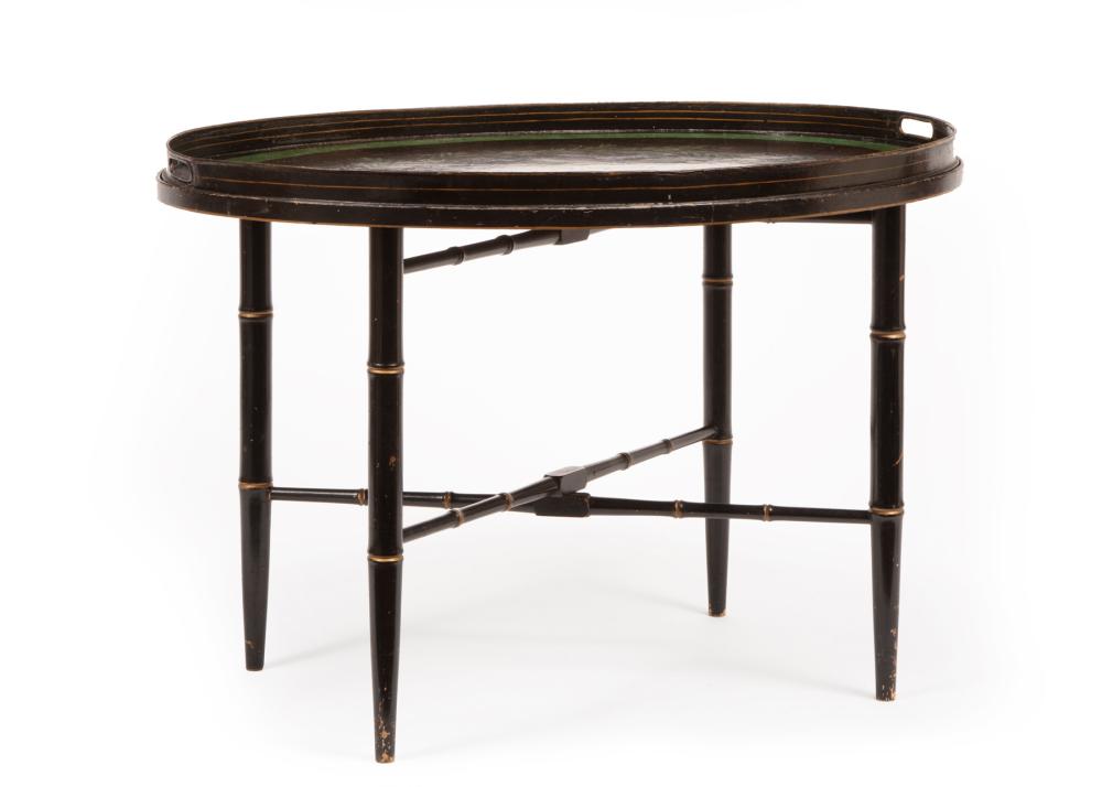 REGENCY-STYLE TOLE PEINTE TRAY ON