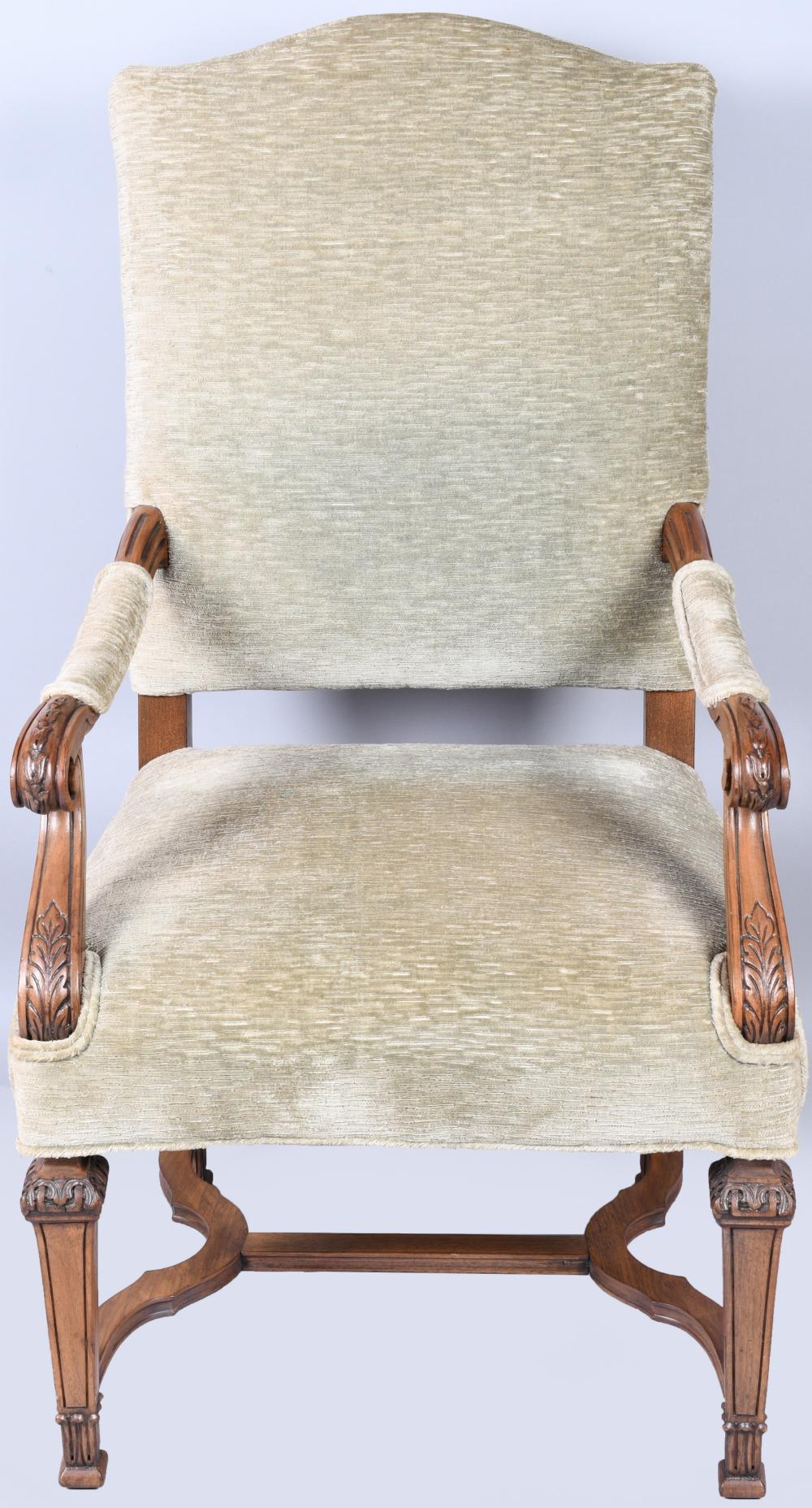 REGENCY STYLE WALNUT FAUTEUIL, 45 X