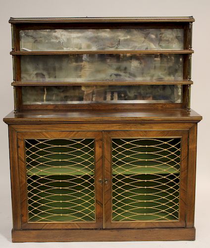 REGENCY STYLE WOOD AND BRASS