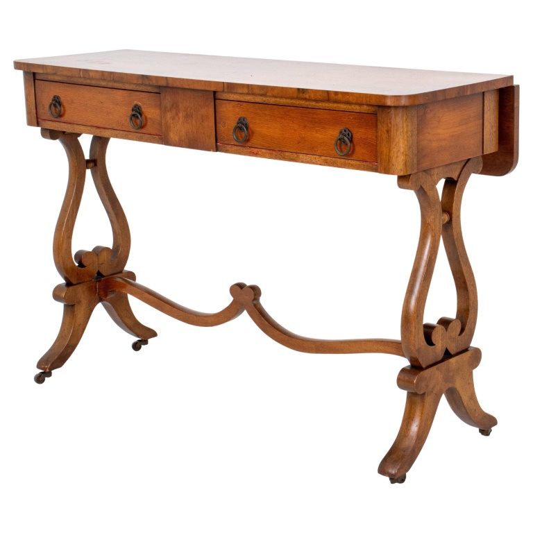 REGENCY STYLE YEW WOOD SOFA TABLE /