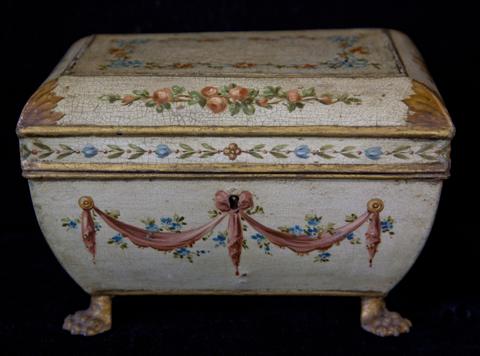REGENCY TOLE PEINTE TEA CADDY of
