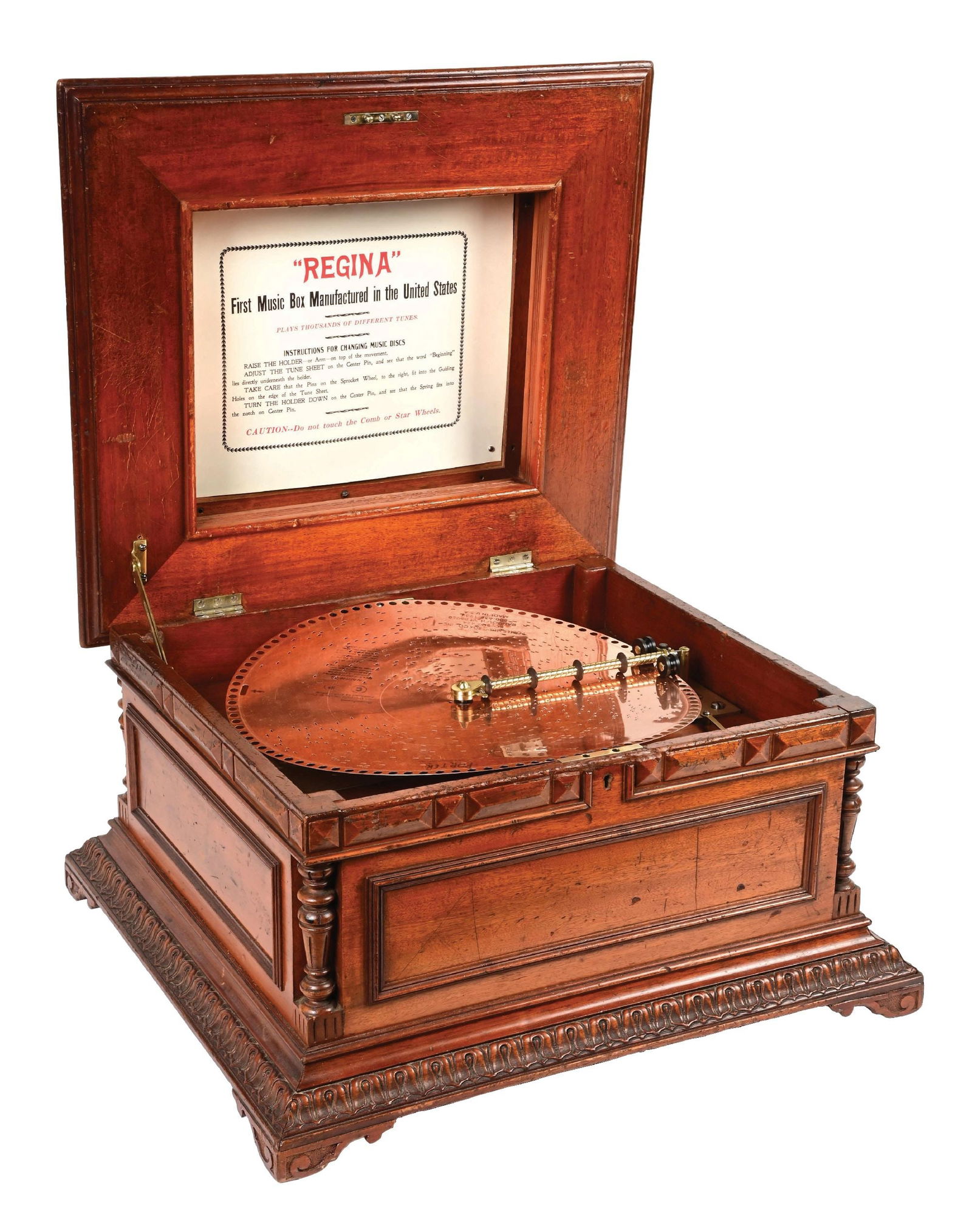 REGINA 15-1/4" DISC MUSIC BOXC.