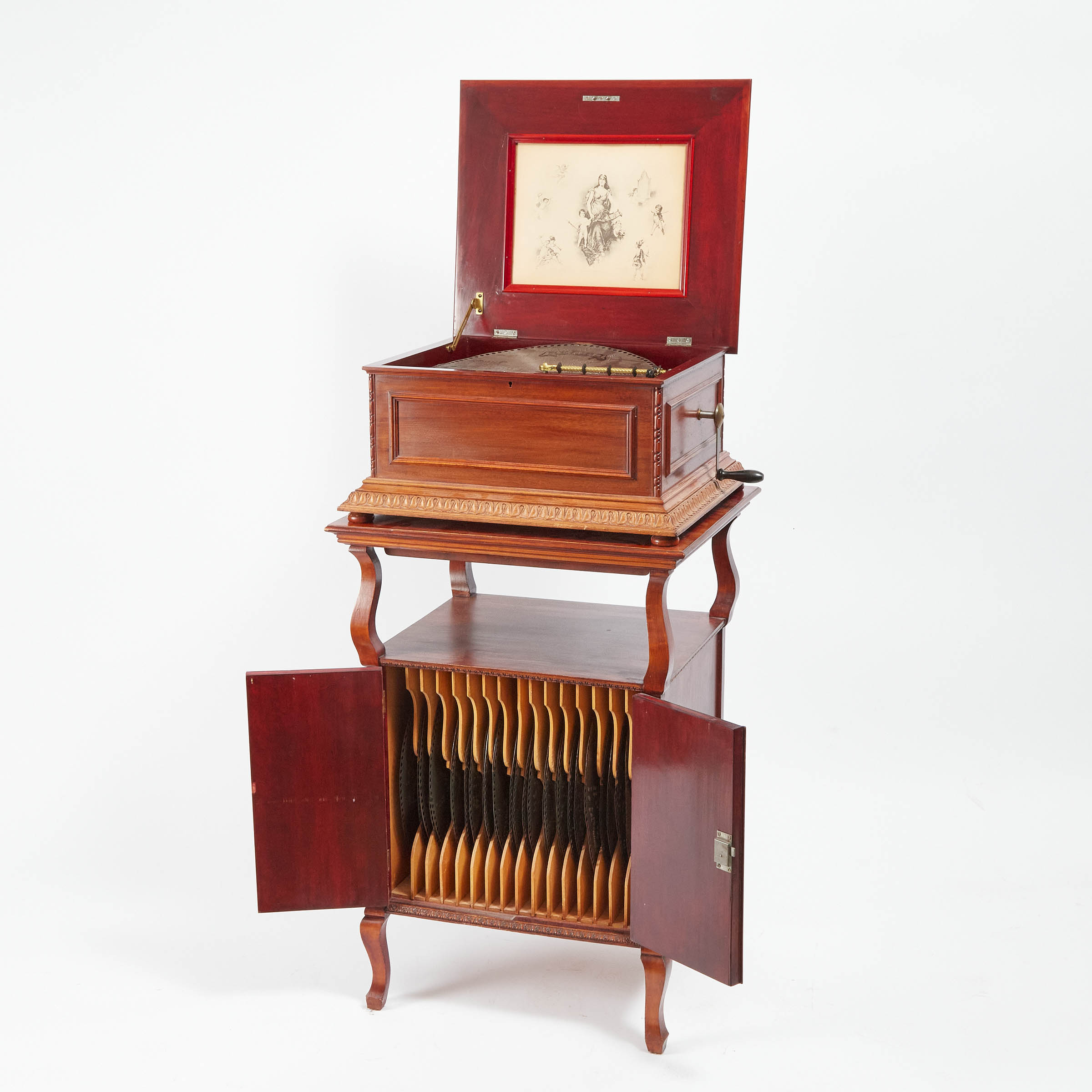 Regina Mahogany Disc Music Box on