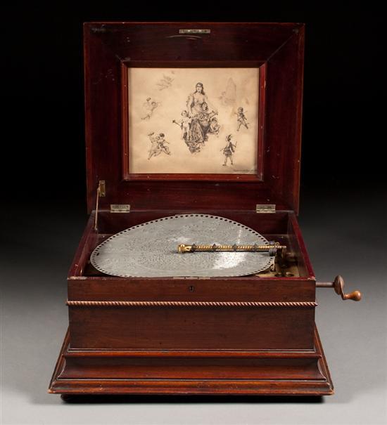 Regina mahogany disc music box
