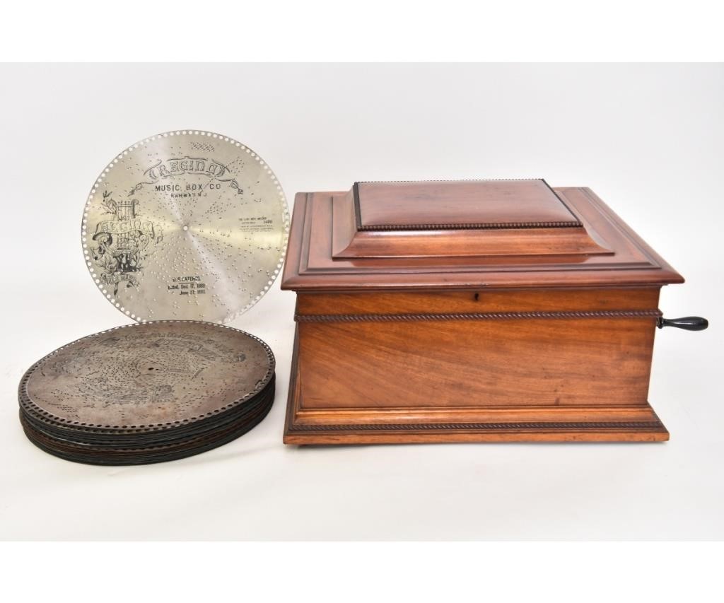 Regina table top mahogany music box