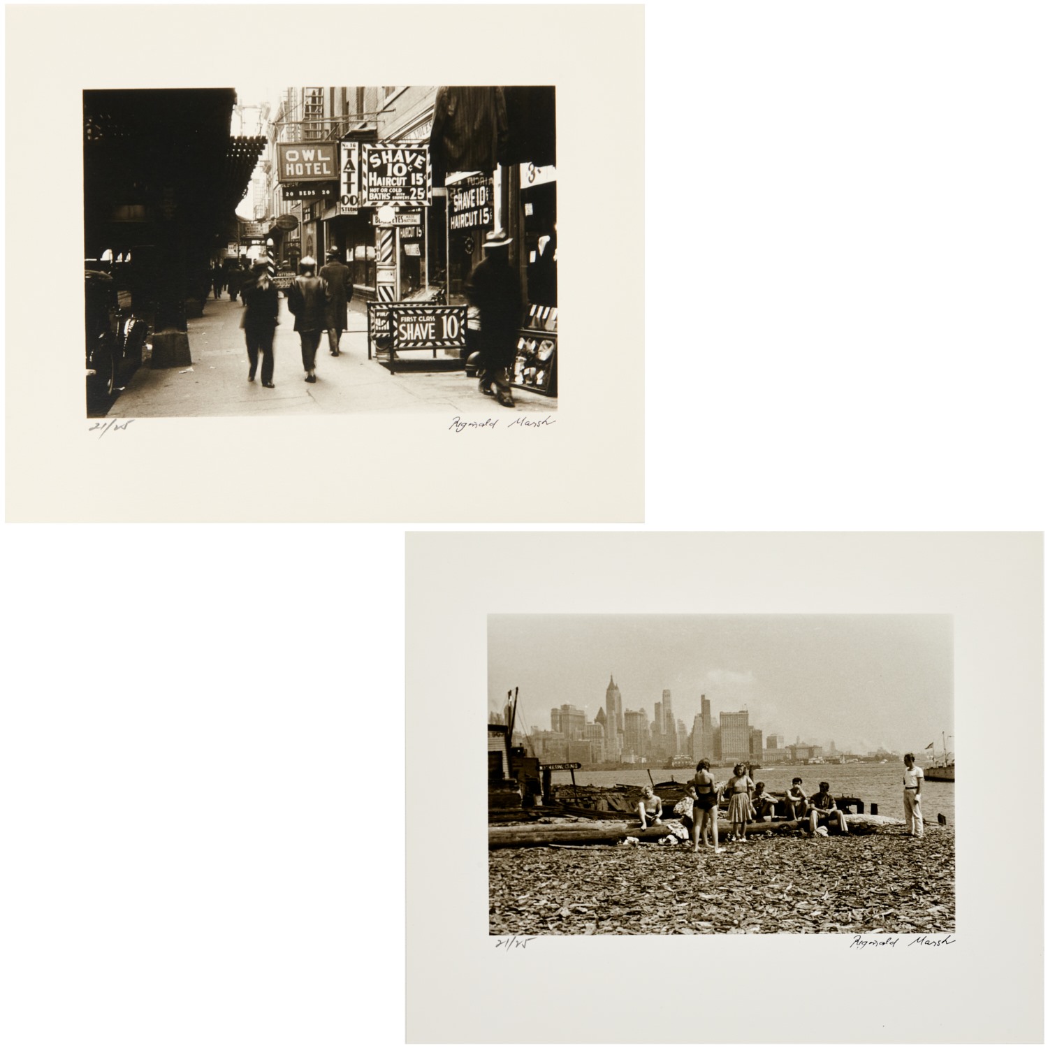 REGINALD MARSH, (2) PHOTOS OF