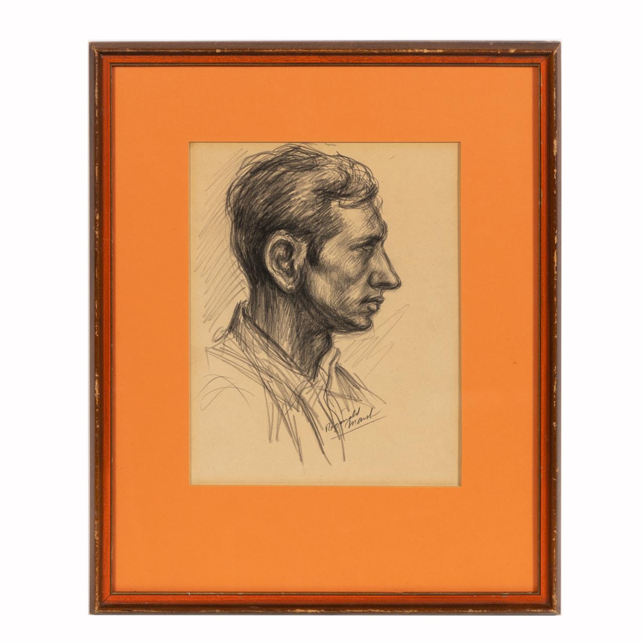 REGINALD MARSH, PORTRAIT DRAWING OF