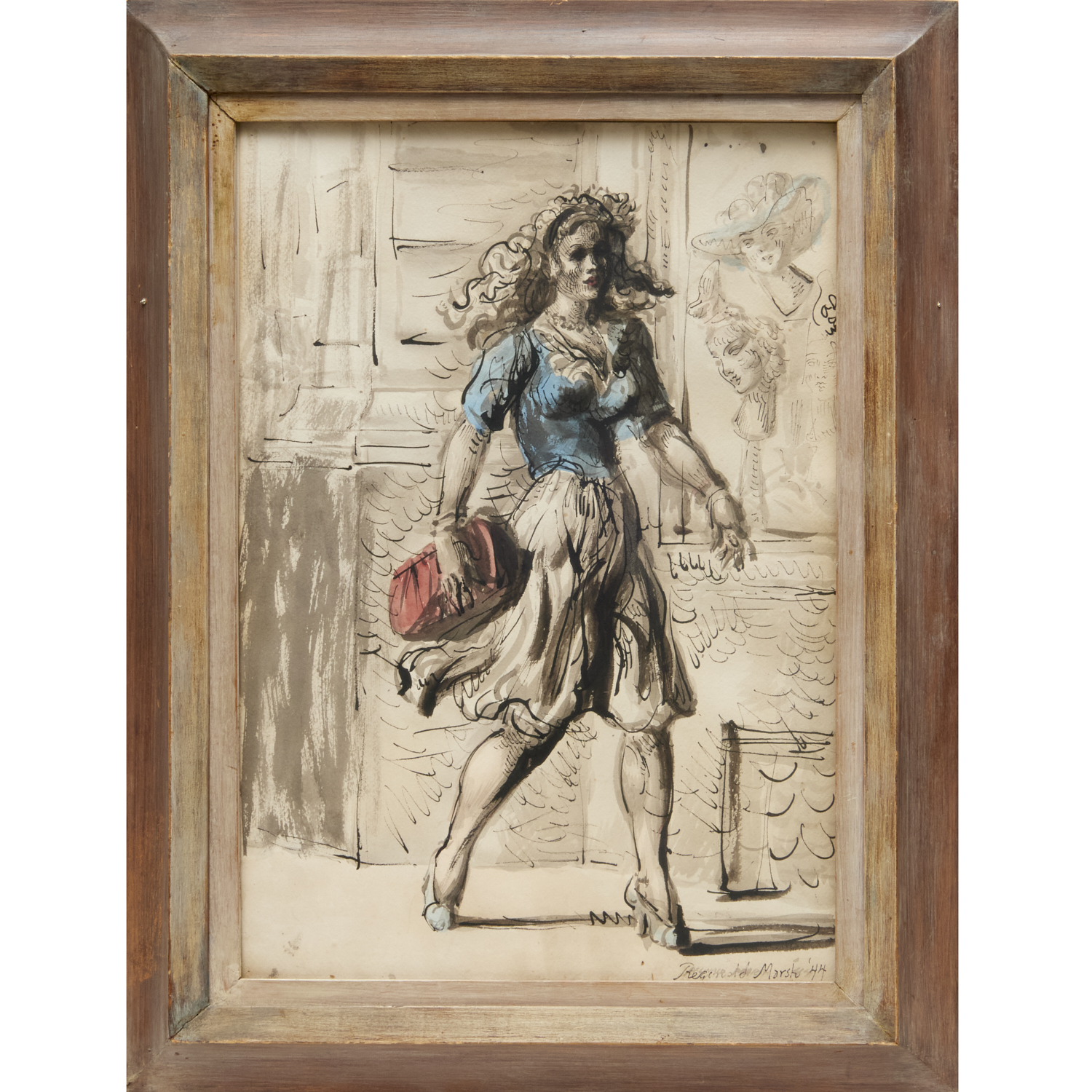 REGINALD MARSH, WATERCOLOR ON