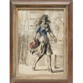REGINALD MARSH, WATERCOLOR ON