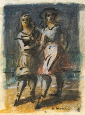 REGINALD MARSH WATERCOLOR 'TWO