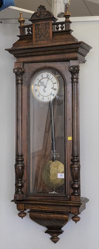 REGULATOR CLOCK HAVING WALNUT CASE,